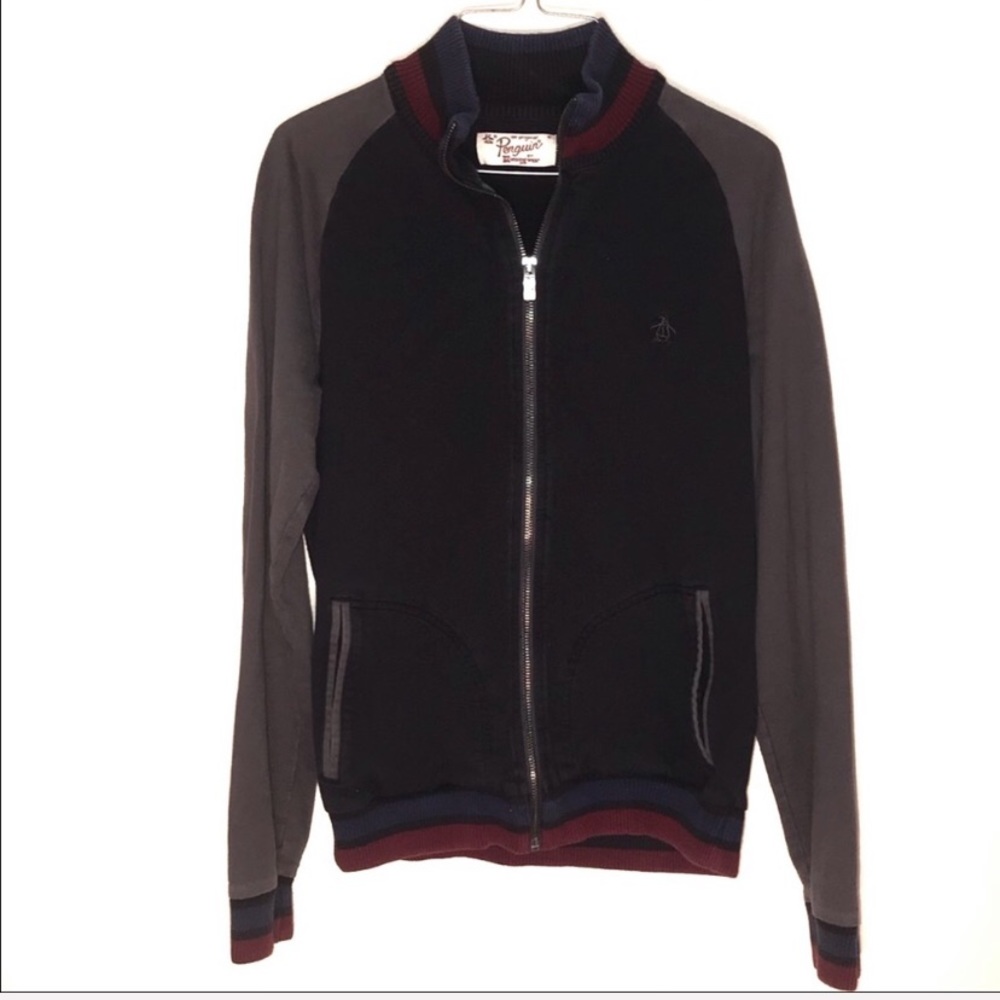 Original Penguin black and gray zip up jacket M